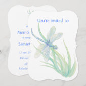 Memorial Service nodigt Dragonfly Waterverf uit ku Kaart (Voorkant / Achterkant)