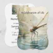 Memorial Service nodigt Dragonfly Waterverf uit ku Kaart (Voorkant / Achterkant)