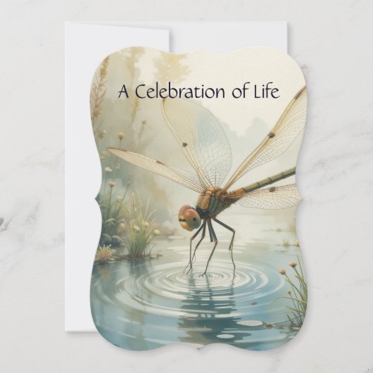 Memorial Service nodigt Dragonfly Waterverf uit ku Kaart (Voorkant)