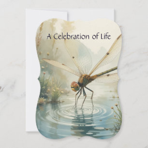 Memorial Service nodigt Dragonfly Waterverf uit ku Kaart