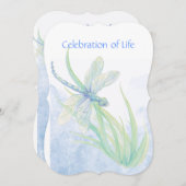 Memorial Service nodigt Dragonfly Waterverf uit ku Kaart (Voorkant / Achterkant)