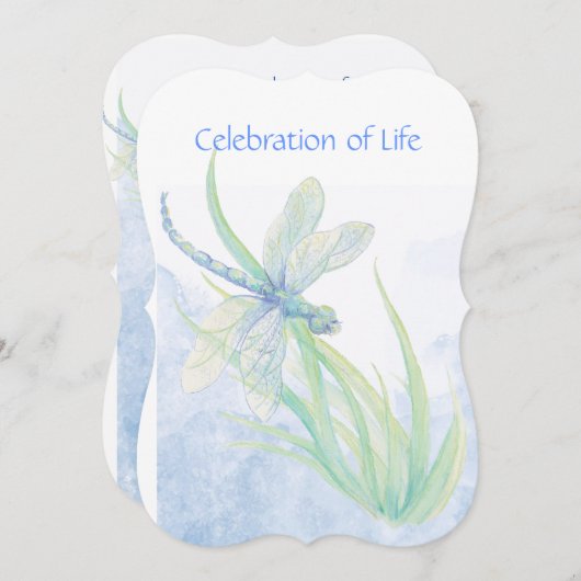 Memorial Service nodigt Dragonfly Waterverf uit ku Kaart (Voorkant / Achterkant)