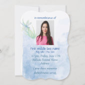 Memorial Service nodigt Dragonfly Waterverf uit ku Kaart (Achterkant)