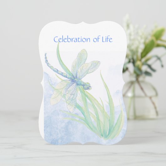 Memorial Service nodigt Dragonfly Waterverf uit ku Kaart (Staand voorkant)