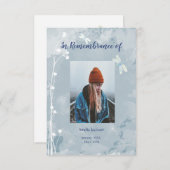 Memorial Service nodigt Dragonfly White Flowers ui Kaart (Voorkant / Achterkant)