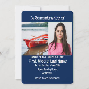 Memorial Service nodigt Figuur Skater uit Kaart