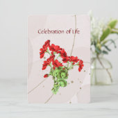 Memorial Service nodigt Geranium Flower Art uit Kaart (Staand voorkant)