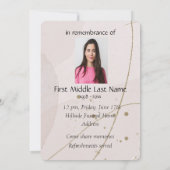 Memorial Service nodigt Geranium Flower Art uit Kaart (Achterkant)