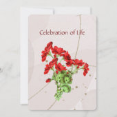 Memorial Service nodigt Geranium Flower Art uit Kaart (Voorkant)