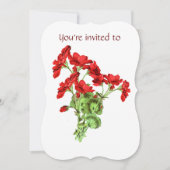 Memorial Service nodigt Geranium Flower Art uit Kaart (Voorkant)