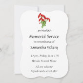 Memorial Service nodigt Geranium Flower Art uit Kaart (Achterkant)
