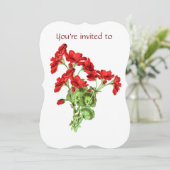 Memorial Service nodigt Geranium Flower Art uit Kaart (Staand voorkant)