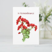Memorial Service nodigt Geranium Flower Art uit Kaart (Staand voorkant)