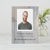 Memorial Service nodigt Granite Stone Gray Gray ui Kaart (Staand voorkant)