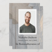 Memorial Service nodigt Granite Stone Gray Gray ui Kaart (Voorkant / Achterkant)