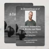 Memorial Service nodigt Gym Fitness Trainer Gewich Kaart (Voorkant / Achterkant)