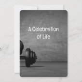 Memorial Service nodigt Gym Fitness Trainer Gewich Kaart (Achterkant)