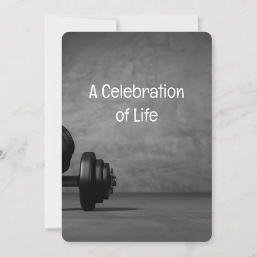 Memorial Service nodigt Gym Fitness Trainer Gewich Kaart (Achterkant)