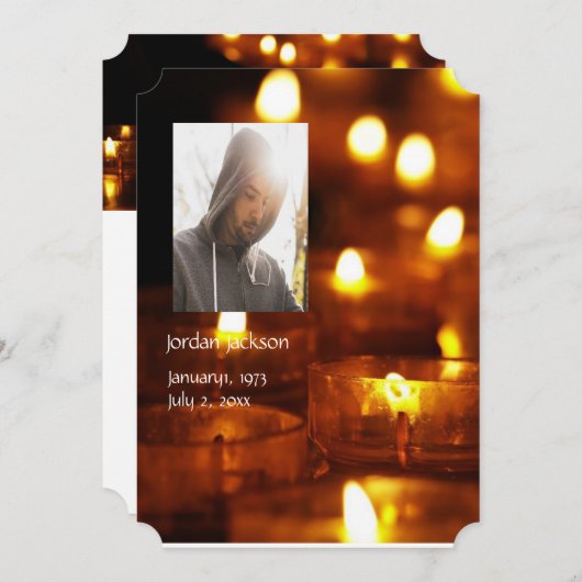 Memorial Service nodigt kaarslicht uit Kaart (Voorkant / Achterkant)