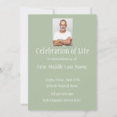 Memorial Service nodigt Klassieke Groene Boom Afbe Kaart (Achterkant)