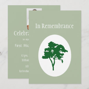 Memorial Service nodigt Klassieke Groene Boom Afbe Kaart