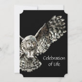 Memorial Service nodigt Masculine Owl Bird Art uit Kaart (Voorkant)
