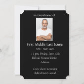 Memorial Service nodigt Masculine Owl Bird Art uit Kaart (Achterkant)