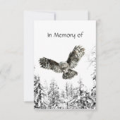 Memorial Service nodigt Masculine Owl Bird Art uit Kaart (Voorkant)