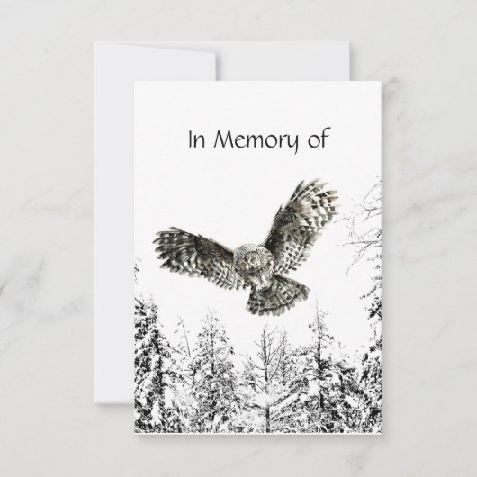 Memorial Service nodigt Masculine Owl Bird Art uit Kaart (Voorkant)