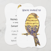 Memorial Service nodigt muziek uit met vogels Kaart (Voorkant / Achterkant)