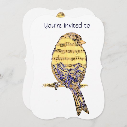 Memorial Service nodigt muziek uit met vogels Kaart (Voorkant / Achterkant)