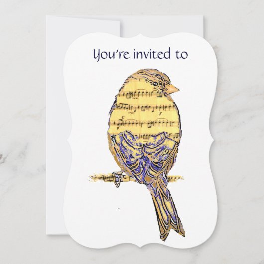 Memorial Service nodigt muziek uit met vogels Kaart (Voorkant)