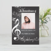 Memorial Service nodigt Muzieknoten uit Kaart (Staand voorkant)