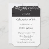 Memorial Service nodigt Muzieknoten uit Kaart (Achterkant)