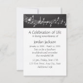 Memorial Service nodigt Muzieknoten uit Kaart (Achterkant)