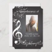 Memorial Service nodigt Muzieknoten uit Kaart (Voorkant)