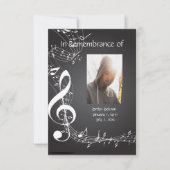 Memorial Service nodigt Muzieknoten uit Kaart (Voorkant)