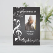 Memorial Service nodigt Muzieknoten uit Kaart (Staand voorkant)