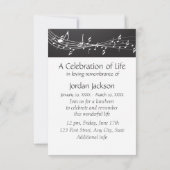 Memorial Service nodigt Muzieknoten uit Kaart (Achterkant)