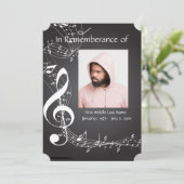 Memorial Service nodigt Muzieknoten uit Kaart (Staand voorkant)