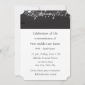 Memorial Service nodigt Muzieknoten uit Kaart (Achterkant)