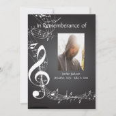 Memorial Service nodigt Muzieknoten uit Kaart (Voorkant)