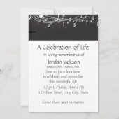 Memorial Service nodigt Muzieknoten uit Kaart (Achterkant)