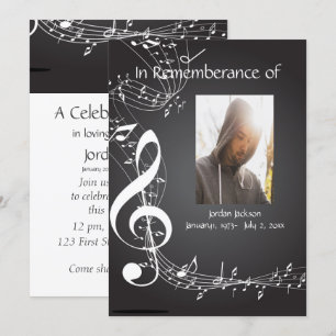 Memorial Service nodigt Muzieknoten uit Kaart