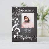 Memorial Service nodigt Muzieknoten uit Kaart (Staand voorkant)