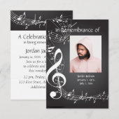 Memorial Service nodigt Muzieknoten uit Kaart (Voorkant / Achterkant)