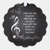 Memorial Service nodigt Muzieknoten uit Ornament Kaart (Achterkant)