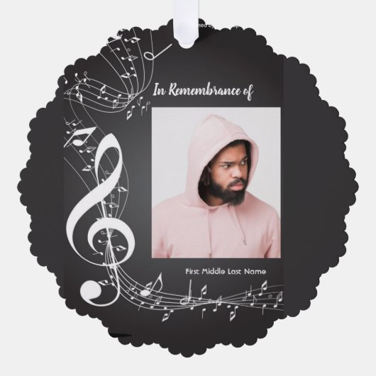 Memorial Service nodigt Muzieknoten uit Ornament Kaart (Voorkant)