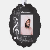 Memorial Service nodigt Muzieknoten uit Ornament Kaart (Links)