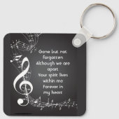 Memorial Service nodigt Muzieknoten uit Sleutelhanger (Achterkant)